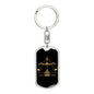 Libra Dog Tag Pendant Keychain Stainless Steel or 18k Gold-Express Your Love Gifts