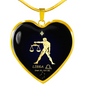Libra Horoscope Zodiac Necklace Stainless Steel or 18k Gold Heart 18-22-Express Your Love Gifts
