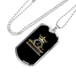 Libra Queen Crown Zodiac Necklace Stainless Steel or 18k Gold Dog Tag 24" Chain-Express Your Love Gifts