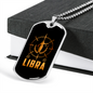 Libra Venus Zodiac Necklace Stainless Steel or 18k Gold Dog Tag 24" Chain-Express Your Love Gifts