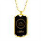 Libra Zodiac Necklace Stainless Steel or 18k Gold Dog Tag 24" Chain-Express Your Love Gifts