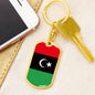 Libya Flag Keychain Dog Tag Stainless Steel or 18k Gold-Express Your Love Gifts