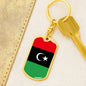 Libya Flag Keychain Dog Tag Stainless Steel or 18k Gold-Express Your Love Gifts