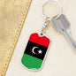 Libya Flag Keychain Dog Tag Stainless Steel or 18k Gold-Express Your Love Gifts