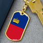 Liechtenstein Flag Keychain Dog Tag Stainless Steel or 18k Gold-Express Your Love Gifts