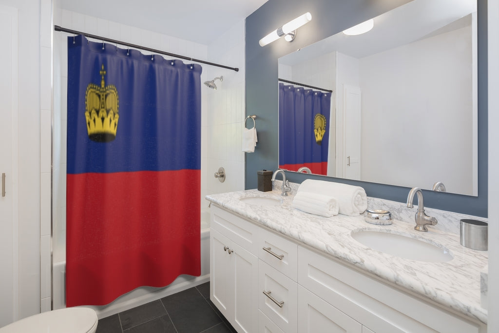 Liechtenstein Flag Stylish Design 71" x 74" Elegant Waterproof Shower Curtain for a Spa-like Bathroom Paradise Exceptional Craftsmanship-Express Your Love Gifts