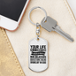 Life As A Christian Keychain Stainless Steel or 18k Gold Dog Tag Keyring-Express Your Love Gifts