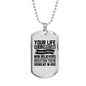 Life As Christian Necklace Stainless Steel or 18k Gold Dog Tag 24" Chain-Express Your Love Gifts