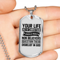 Life As Christian Necklace Stainless Steel or 18k Gold Dog Tag 24" Chain-Express Your Love Gifts