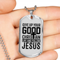 Life Follow Jesus Necklace Stainless Steel or 18k Gold Dog Tag 24" Chain-Express Your Love Gifts