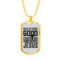 Life Follow Jesus Necklace Stainless Steel or 18k Gold Dog Tag 24" Chain-Express Your Love Gifts