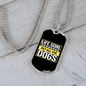 Life Goal Dark Necklace Stainless Steel or 18k Gold Dog Tag 24" Chain-Express Your Love Gifts