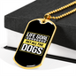 Life Goal Dark Necklace Stainless Steel or 18k Gold Dog Tag 24" Chain-Express Your Love Gifts
