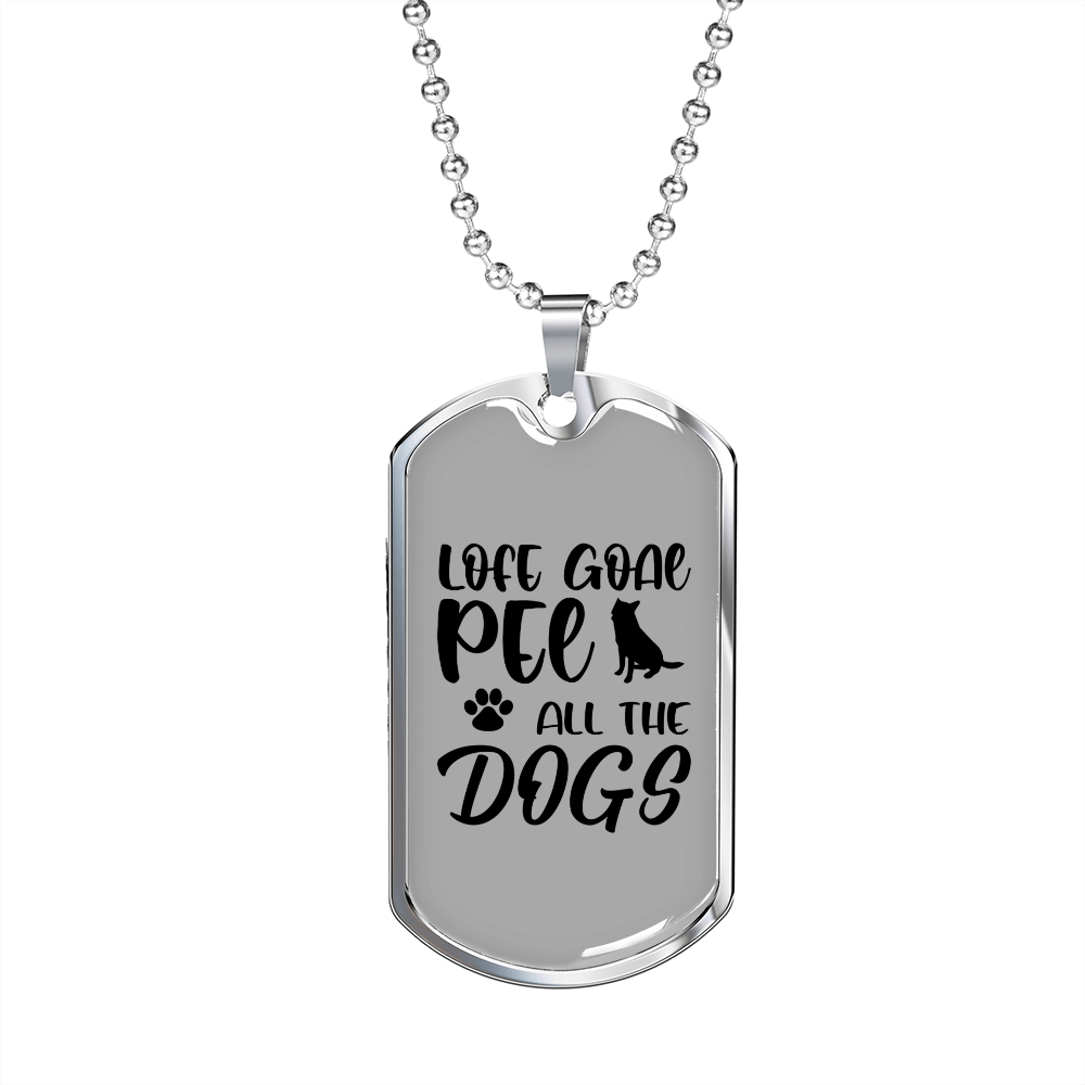 Life Goal Necklace Stainless Steel or 18k Gold Dog Tag 24" Chain-Express Your Love Gifts