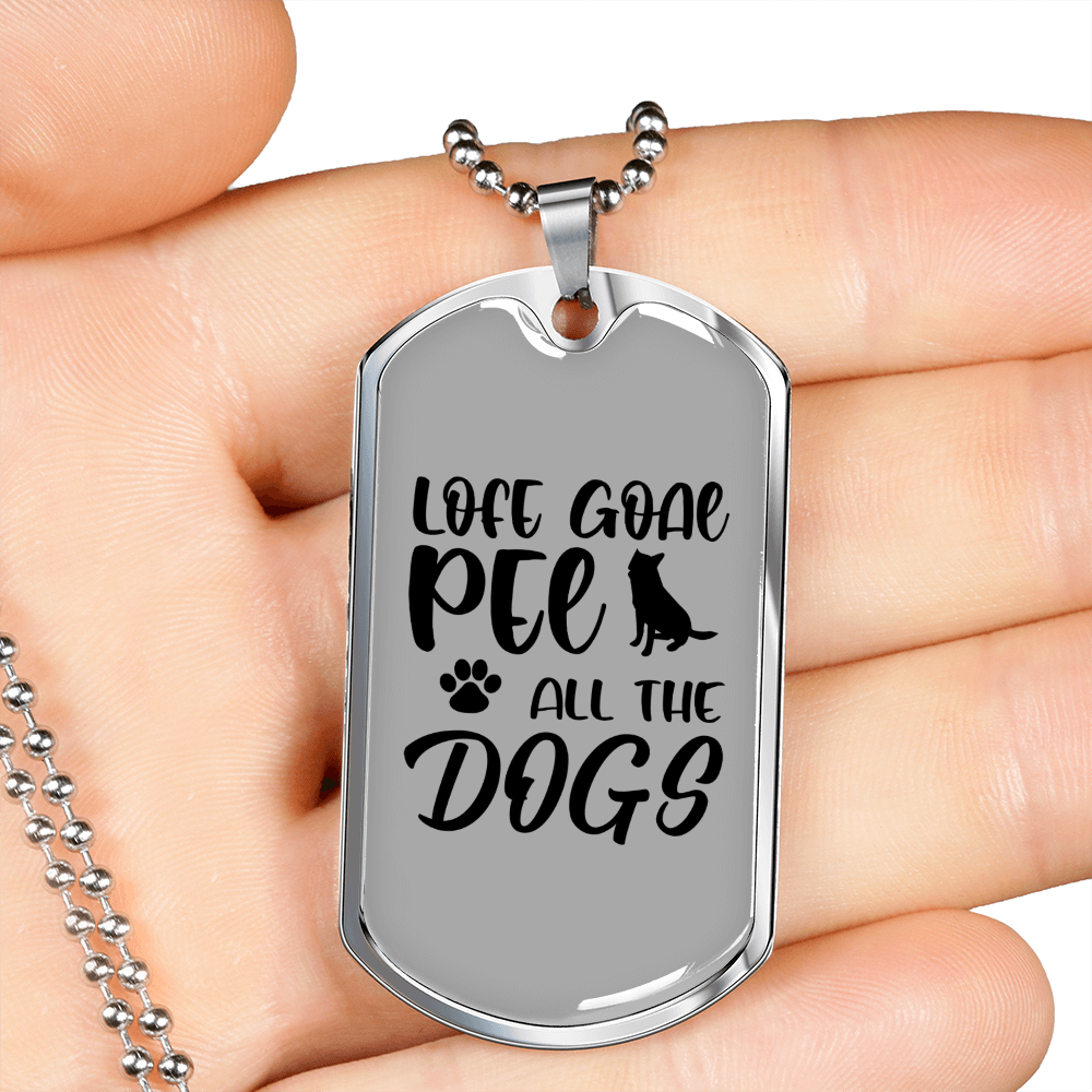 Life Goal Necklace Stainless Steel or 18k Gold Dog Tag 24" Chain-Express Your Love Gifts