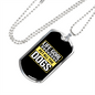 Life Goal White Necklace Stainless Steel or 18k Gold Dog Tag 24" Chain-Express Your Love Gifts