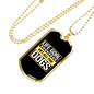 Life Goal White Necklace Stainless Steel or 18k Gold Dog Tag 24" Chain-Express Your Love Gifts