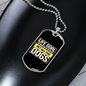 Life Goal White Necklace Stainless Steel or 18k Gold Dog Tag 24" Chain-Express Your Love Gifts