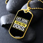 Life Goal White Necklace Stainless Steel or 18k Gold Dog Tag 24" Chain-Express Your Love Gifts