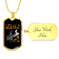 Life Is A Beautiful Ride Biker Necklace Stainless Steel or 18k Gold Dog Tag 24"-Express Your Love Gifts