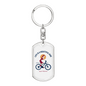 Life Is A Beautiful Ride Cycling Keychain Stainless Steel or 18k Gold Dog Tag Keyring-Express Your Love Gifts