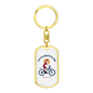 Life Is A Beautiful Ride Cycling Keychain Stainless Steel or 18k Gold Dog Tag Keyring-Express Your Love Gifts