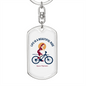 Life Is A Beautiful Ride Cycling Keychain Stainless Steel or 18k Gold Dog Tag Keyring-Express Your Love Gifts