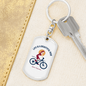 Life Is A Beautiful Ride Cycling Keychain Stainless Steel or 18k Gold Dog Tag Keyring-Express Your Love Gifts