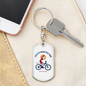 Life Is A Beautiful Ride Cycling Keychain Stainless Steel or 18k Gold Dog Tag Keyring-Express Your Love Gifts