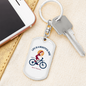 Life Is A Beautiful Ride Cycling Keychain Stainless Steel or 18k Gold Dog Tag Keyring-Express Your Love Gifts