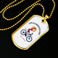 Life Is A Beautiful Ride Cycling Necklace Stainless Steel or 18k Gold Dog Tag 24"-Express Your Love Gifts