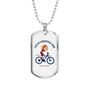Life Is A Beautiful Ride Cycling Necklace Stainless Steel or 18k Gold Dog Tag 24"-Express Your Love Gifts