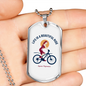 Life Is A Beautiful Ride Cycling Necklace Stainless Steel or 18k Gold Dog Tag 24"-Express Your Love Gifts