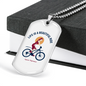Life Is A Beautiful Ride Cycling Necklace Stainless Steel or 18k Gold Dog Tag 24"-Express Your Love Gifts