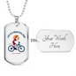 Life Is A Beautiful Ride Cycling Necklace Stainless Steel or 18k Gold Dog Tag 24"-Express Your Love Gifts