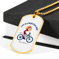 Life Is A Beautiful Ride Cycling Necklace Stainless Steel or 18k Gold Dog Tag 24"-Express Your Love Gifts