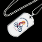 Life Is A Beautiful Ride Cycling Necklace Stainless Steel or 18k Gold Dog Tag 24"-Express Your Love Gifts