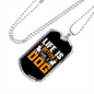 Life Is A Better With a Dog Necklace Stainless Steel or 18k Gold Dog Tag 24" Chain-Express Your Love Gifts
