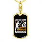 Life is a Game Crypto Keychain Stainless Steel or 18k Gold Dog Tag Keyring-Express Your Love Gifts
