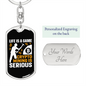 Life is a Game Crypto Keychain Stainless Steel or 18k Gold Dog Tag Keyring-Express Your Love Gifts