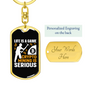 Life is a Game Crypto Keychain Stainless Steel or 18k Gold Dog Tag Keyring-Express Your Love Gifts