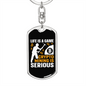 Life is a Game Crypto Keychain Stainless Steel or 18k Gold Dog Tag Keyring-Express Your Love Gifts