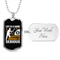 Life is a Game Crypto Necklace Stainless Steel or 18k Gold Dog Tag 24" Chain-Express Your Love Gifts