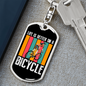Life Is Better On A Bicycle Cycling Keychain Stainless Steel or 18k Gold Dog Tag Keyring-Express Your Love Gifts