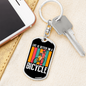 Life Is Better On A Bicycle Cycling Keychain Stainless Steel or 18k Gold Dog Tag Keyring-Express Your Love Gifts