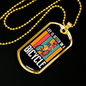 Life Is Better On A Bicycle Cycling Necklace Stainless Steel or 18k Gold Dog Tag 24"-Express Your Love Gifts