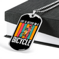 Life Is Better On A Bicycle Cycling Necklace Stainless Steel or 18k Gold Dog Tag 24"-Express Your Love Gifts
