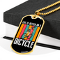 Life Is Better On A Bicycle Cycling Necklace Stainless Steel or 18k Gold Dog Tag 24"-Express Your Love Gifts
