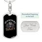 Life Is Better On A Bikers Keychain Stainless Steel or 18k Gold Dog Tag Keyring-Express Your Love Gifts