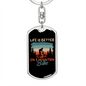 Life Is Better On A Mountain Bike Cycling Keychain Stainless Steel or 18k Gold Dog Tag Keyring-Express Your Love Gifts